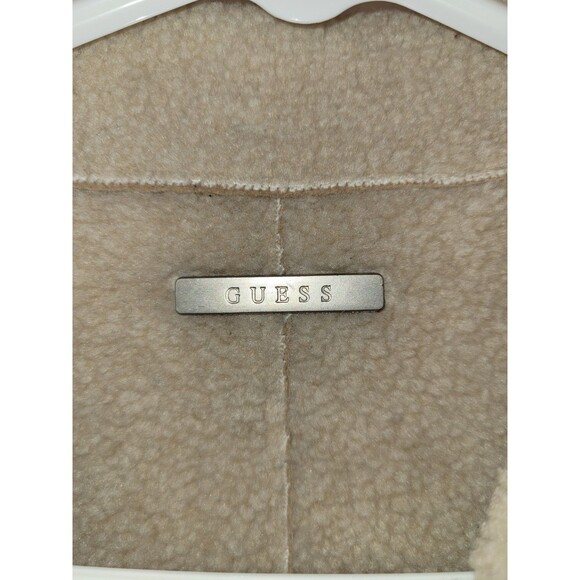 Vintage Guess Tan Suede Penny Lane Patchwork Y2K Coat Women's Size S - Picture 2 of 9